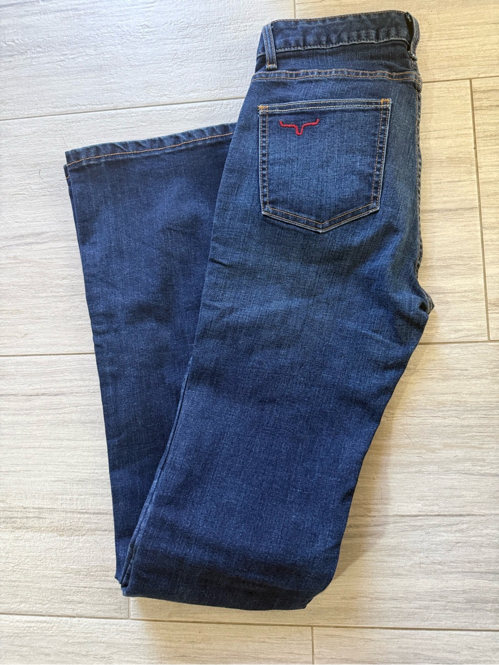 Kimes Ranch Navy Blue CHLOE Jeans with Red Pocket Embroidery